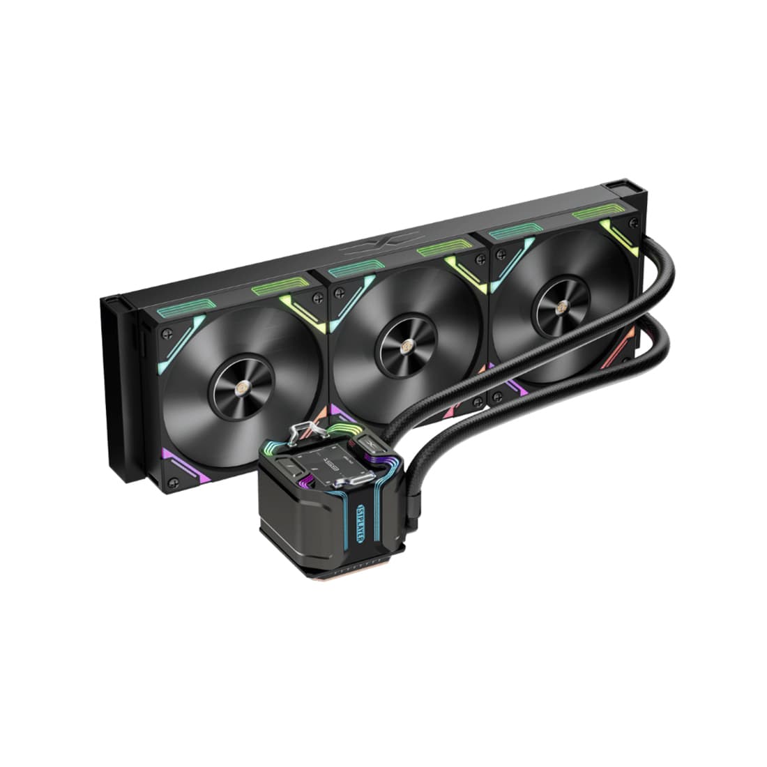 Кулер с водяным охлаждением, 1STPLAYER, X-360-BK, intel 1151/1200/1700/1851 и amd AM4/AM5, TDP 300W Вт, 3, 600–2000 об/мин, 56,8, 33,12, Черный