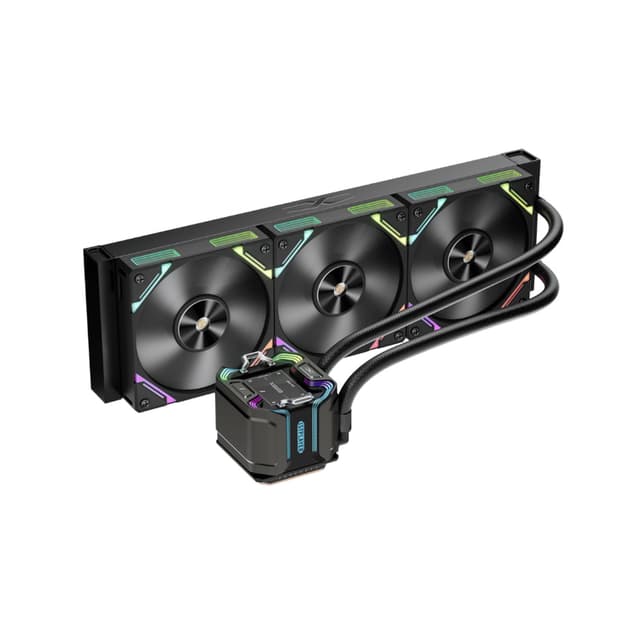 Кулер с водяным охлаждением, 1STPLAYER, X-360-BK, intel 1151/1200/1700/1851 и amd AM4/AM5, TDP 300W Вт, 3, 600–2000 об/мин, 56,8, 33,12, Черный