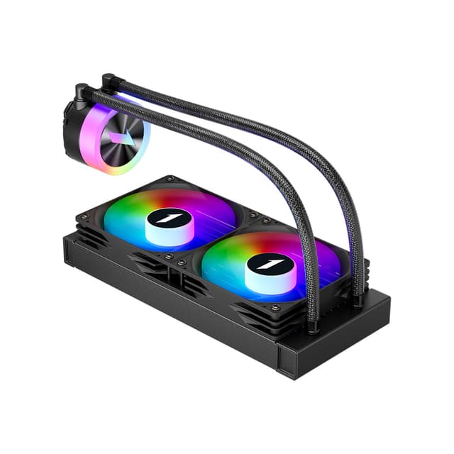 Кулер с водяным охлаждением, 1STPLAYER, TS1 240 BLACK, TS1-240-BK, intel 1151/1200/1700/1851 и amd AM4/AM5, TDP 270W, 2*120 мм, 600-1800 об/мин, 81,5 CFM, 33dBA, Черный