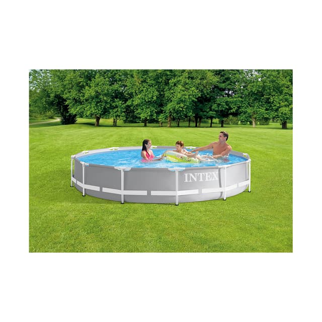 Каркасный бассейн Prism Frame 366 х 76 см, INTEX, 26712NP, Винил, 6503 л., Стальной каркас, Ф-насос 28604 (2006л/ч), Серый, Цветная коробка