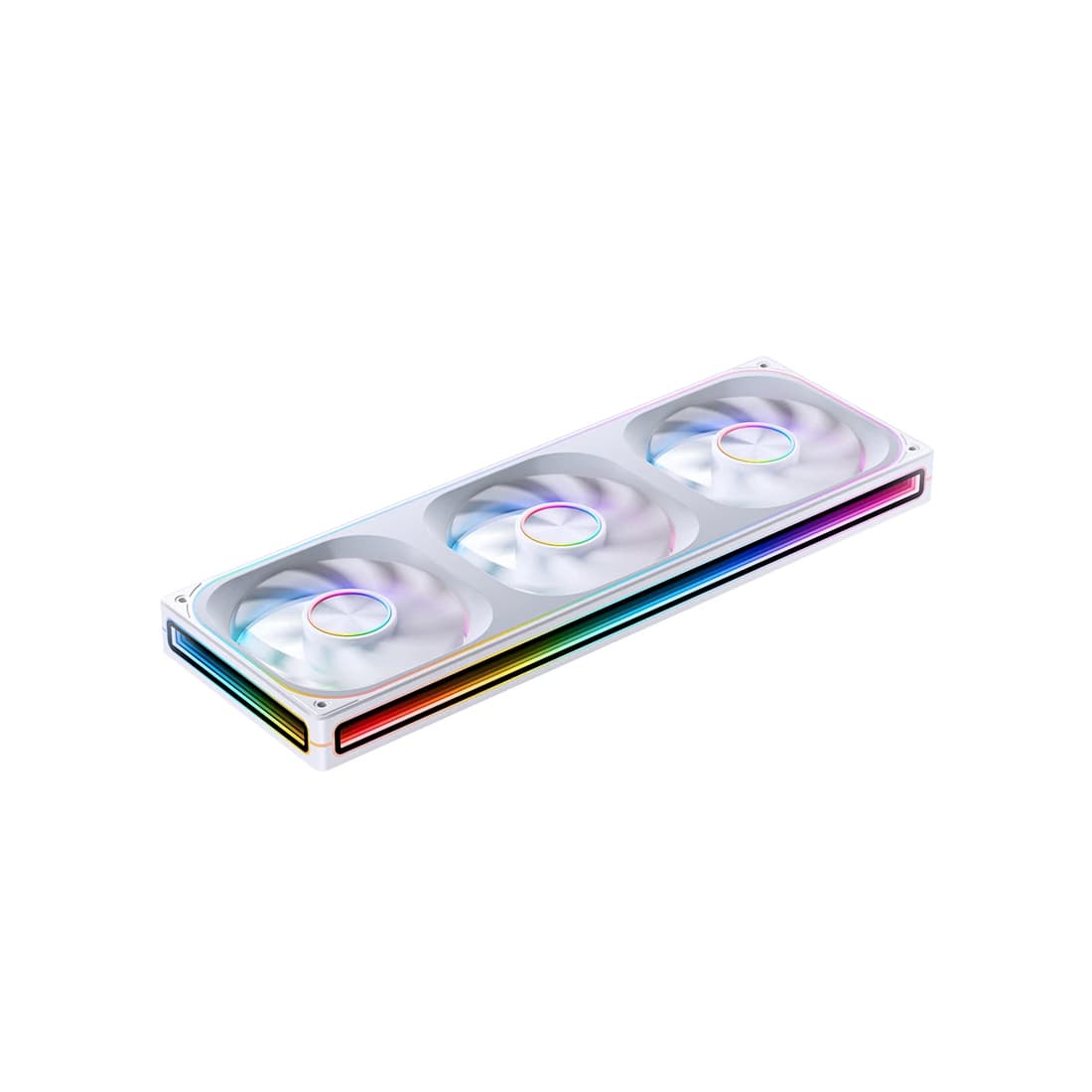 Вентилятор для компьютерного корпуса, Jonsbo, ZA-360W White, ZA-360W White, 3*120 мм, 700-2400 об/мин, 21.46-62.4 CFM, 21.3-37.3dBA, 4 pin PWM + 3 pin ARGB, 362х123х28мм, Белый