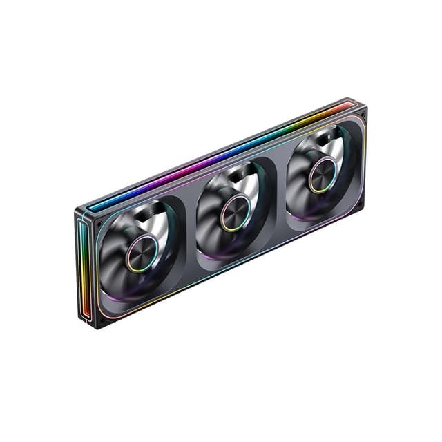 Вентилятор для компьютерного корпуса, Jonsbo, ZA-360BR Black, ZA-360BR Black, 3*120 мм, 700-1800 об/мин, 19.46-44.58 CFM, 17.3-31.6dBA, 4 pin PWM + 3 pin ARGB, 362х123х28мм, Черный