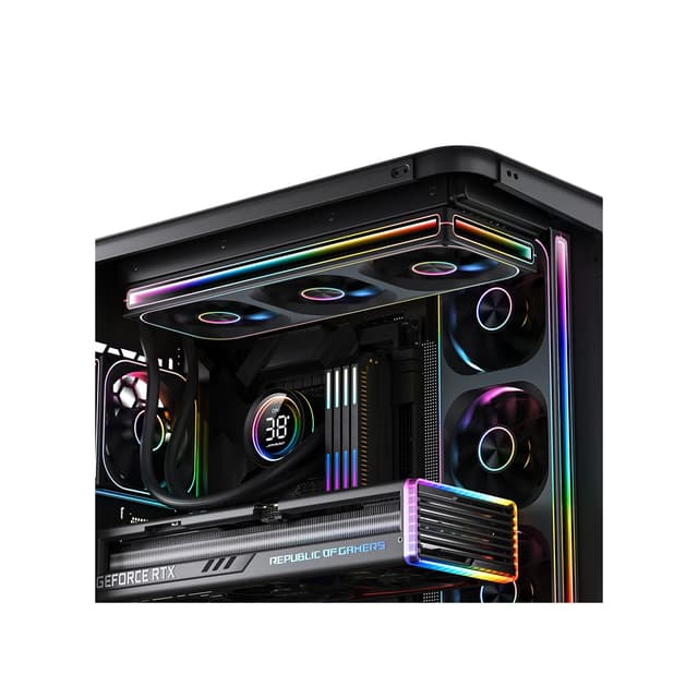 Вентилятор для компьютерного корпуса, Jonsbo, ZA-360BR Black, ZA-360BR Black, 3*120 мм, 700-1800 об/мин, 19.46-44.58 CFM, 17.3-31.6dBA, 4 pin PWM + 3 pin ARGB, 362х123х28мм, Черный