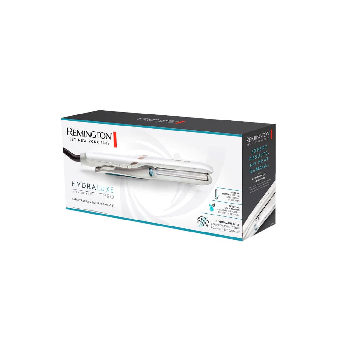 Выпрямитель для волос, Remington, S9001, Мощность 56 Вт, Диапазон температуры нагрева 150-230 °С, Плавающие пластины, Подача пара, Керамическое покрытие, 5 режимов нагрева, Цвет белый