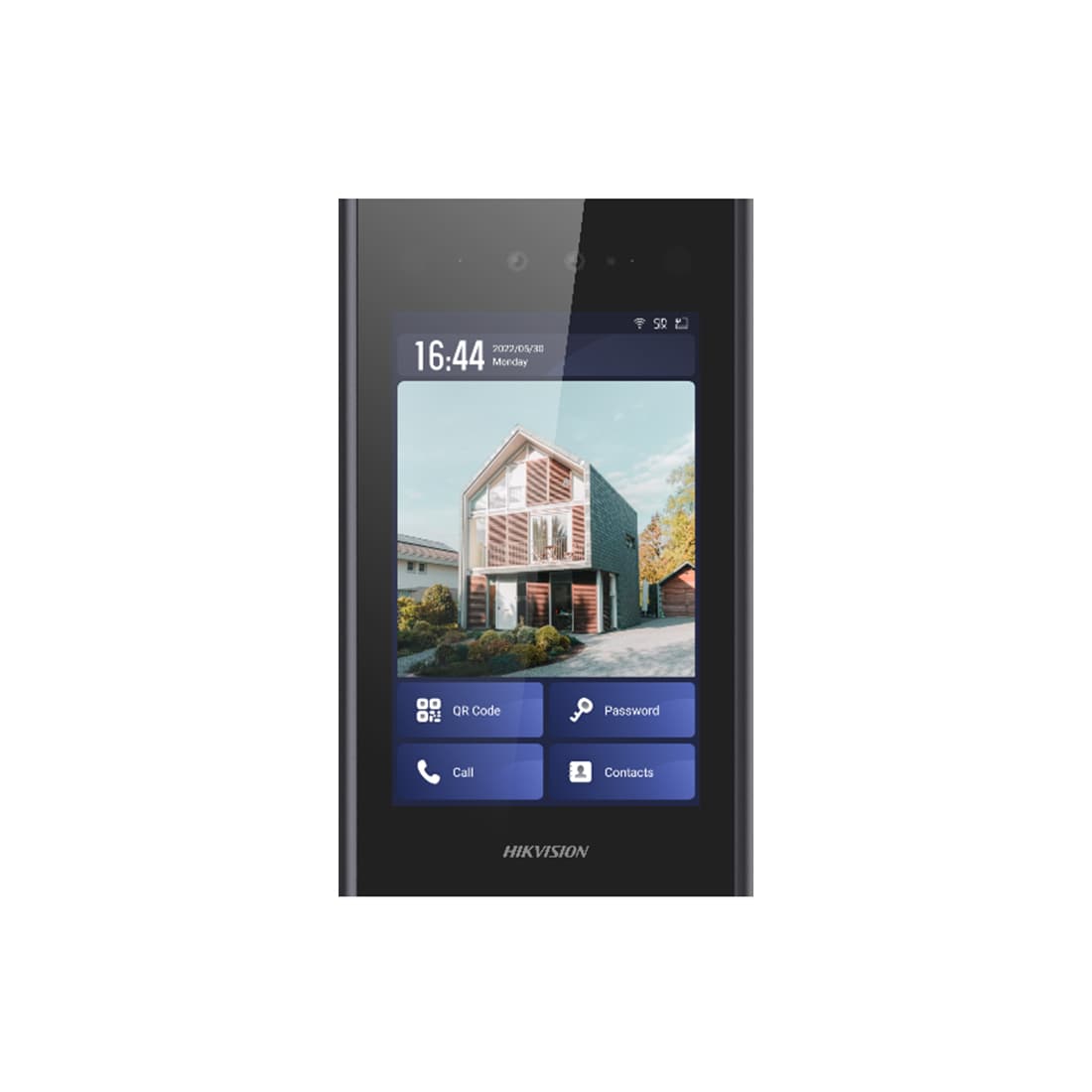 Вызывная панель, Hikvision, DS-KD9403-E6, 8-дюймовый сенсорный ЖК-экран, Android, 2 mp HD камера ИК до 3 м, 10000 лиц 100.000 карт 20000 пользователейсчитыватель карт, от -30 °C до 60 °C WDR/120 дБ IP65 IK07
