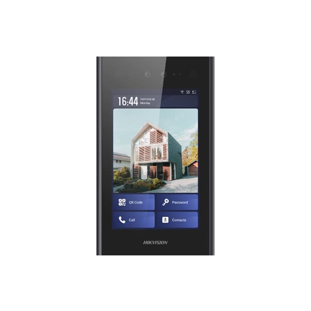 Вызывная панель, Hikvision, DS-KD9403-E6, 8-дюймовый сенсорный ЖК-экран, Android, 2 mp HD камера ИК до 3 м, 10000 лиц 100.000 карт 20000 пользователейсчитыватель карт, от -30 °C до 60 °C WDR/120 дБ IP65 IK07