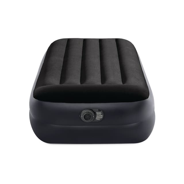 Матрас-кровать надувная Pillow Rest Raised (Twin) 191 х 99 х 42 см, INTEX, 64122ND, Винил, Встроенные эл. насос и подушка, Сумка для переноски и хранения в комплекте, Черный, Цветная коробка