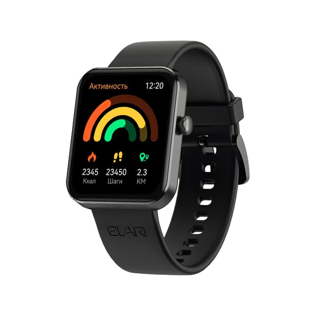 Смарт часы, Elari, Watch Lite, IPS дисплей 1.83 дюйма, Разрешение 240 х 280, Водонепроницаемые (IP68), Аккумулятор 240 мАч, Время работы до 7 дней, Черный