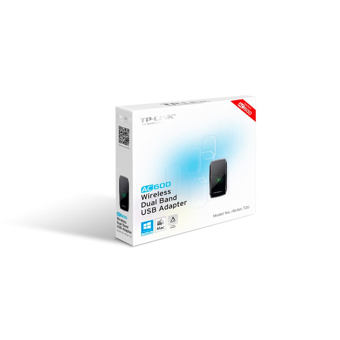 USB-адаптер, TP-Link, Archer T2U, Wi-Fi 5, 802.11a/b/g/n/ac, 2,4/5ГГЦ, AC600, USB 2.0