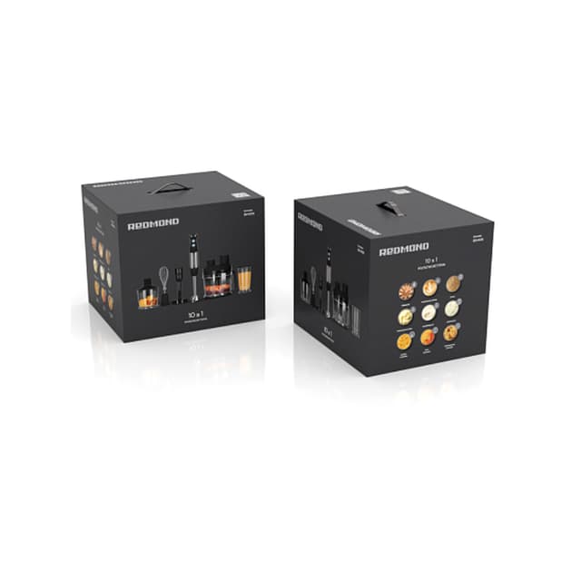 Блендер погружной, Redmond, BH406, Скорость работы 9000-15000 об/мин, Режим турбо, Объем чаши измельчителя 500 мл, Объем мерного стакана 700 мл, Длинна шнура 1.2м, Мощность 1500 Вт, Черный