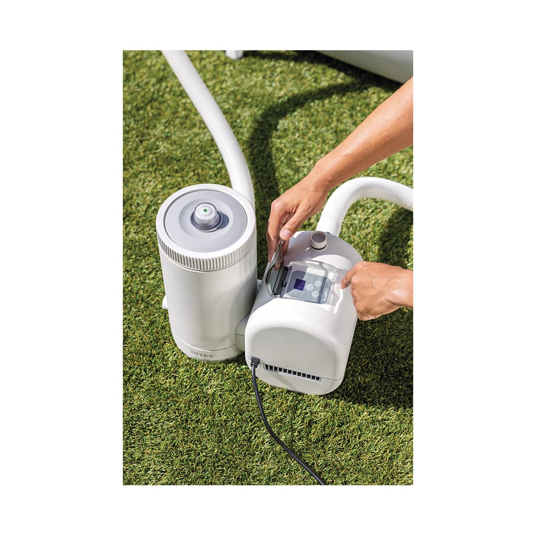 Фильтрующий насос Krystal Clear для бассейнов, INTEX, 26634, Пластик, 9463 л/час., Серый, Цветная коробка