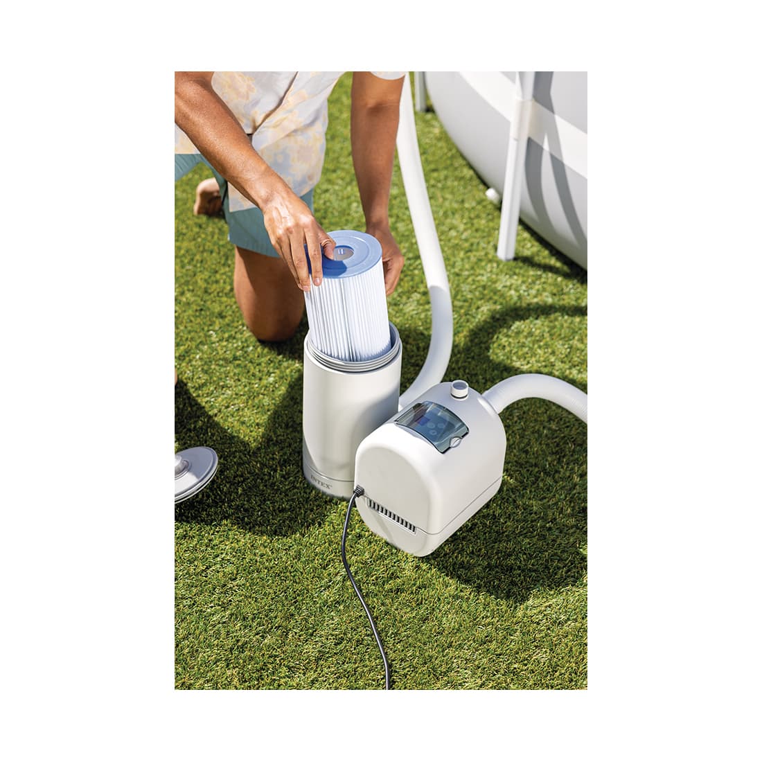 Фильтрующий насос Krystal Clear для бассейнов, INTEX, 26634, Пластик, 9463 л/час., Серый, Цветная коробка