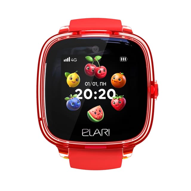 Смарт часы, Elari, KidPhone 4G Fresh, IPS дисплей 1.4 дюйма, Разрешение 240 х 240, Аккумулятор 605 мАч, Время работы до 2 дней, Красный