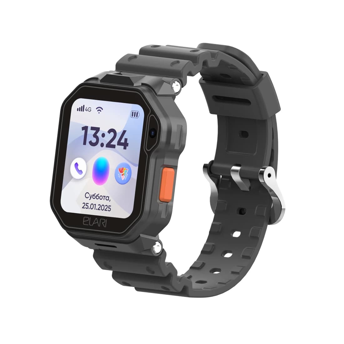 Смарт часы, Elari, KidPhone 4G Techno, IPS дисплей 1.76 дюйма, Разрешение 320 х 380, Аккумулятор 600 мАч, Время работы до 2 дней, Черный