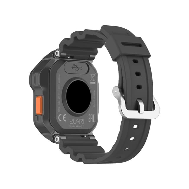 Смарт часы, Elari, KidPhone 4G Techno, IPS дисплей 1.76 дюйма, Разрешение 320 х 380, Аккумулятор 600 мАч, Время работы до 2 дней, Черный