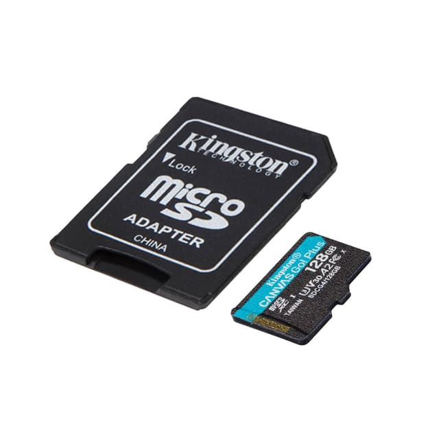 Карта памяти, Kingston, SDCG4/128GB, MicroSDXC 128GB, Canvas Go Plus, A2, U3, V30, с адаптером SD