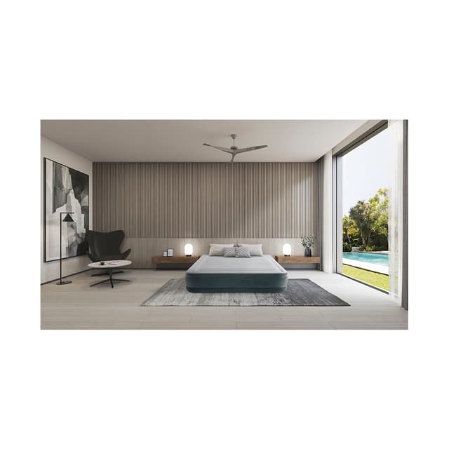 Матрас-кровать надувная Comfort-Plush Mid-Rise (Queen) 203 х 152 х 33 см, INTEX, 67770ND, Винил, Встроенный эл. насос, Сумка для переноски и хранения в комплекте, Серый, Цветная коробка