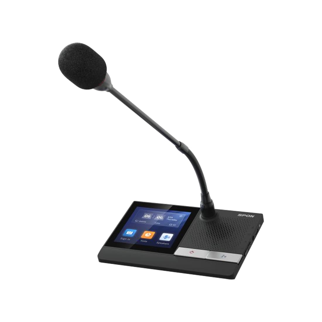 Цифровой конференц-пульт Председателя, Spon, LCM-6013CVW-L, 83dB, дисплей 4,3", чёрный