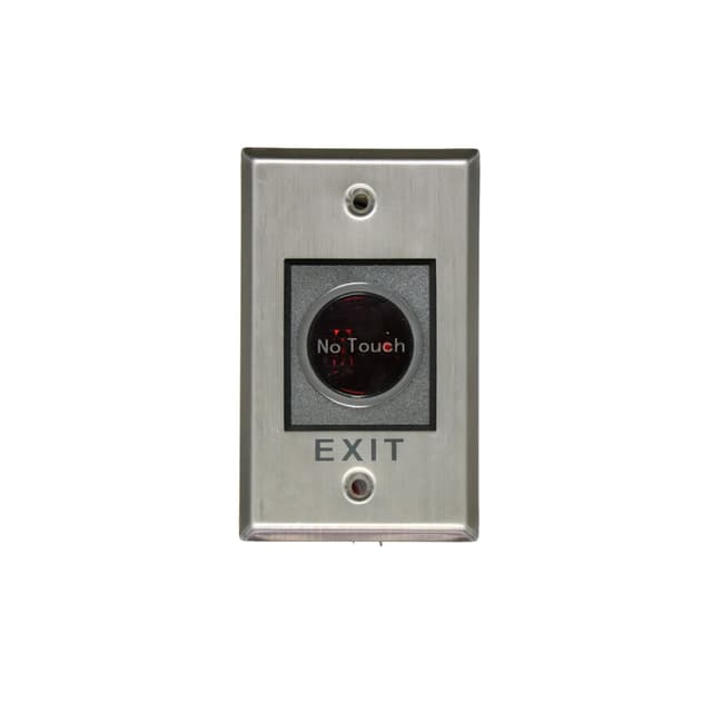 Кнопка выхода, Hikvision, DS-K7P07, Сенсорная кнопка открытия двери с контролируемой стороны, Выходной контакт 1Выход, NO/NC/COM, LED Светодиод статуса и событий / Синий/Зеленый, DC 12V~24V