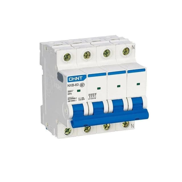 Автоматический выключатель, CHINT, 296911 NXB-63S, 4P 63A C 4,5kA