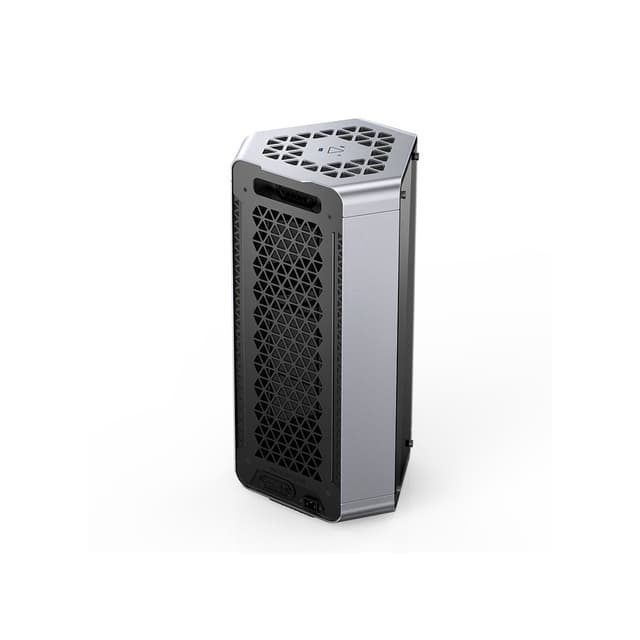 Компьютерный корпус, jonsplus, BO 102 Silver, mini-ITX, 1xUSB Type-A, 1xUSB Type-C, 1x Audio-Mic, Высота процессорного кулера до 75 мм, Длина видеокарты до 330-380 мм, Дисковый отсек 2.5'' х 1 и 3.5'' x 2 или 2.5'' х 2 и 3.5'' x 1, Алюминий 3мм, Сталь 1мм, Стекло 4мм, 2 слота, 285х317х595мм, Без Б/П, Серый
