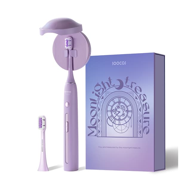 Умная зубная электрощетка, Soocas, X3 Pro, 2000 мАч, Bluetooth, IPX7, Время работы до 183 дней, 37200 об/мин, Стерилизация, Пурпурный