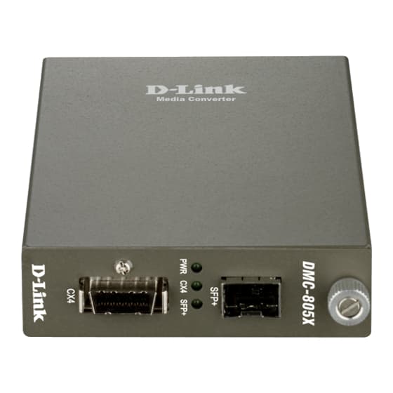 D-Link DMC-805X/A1A Медиаконвертер, 10GBase-CX4 → 10GBase-X SFP+ (1 порт CX4, 1 порт SFP+)